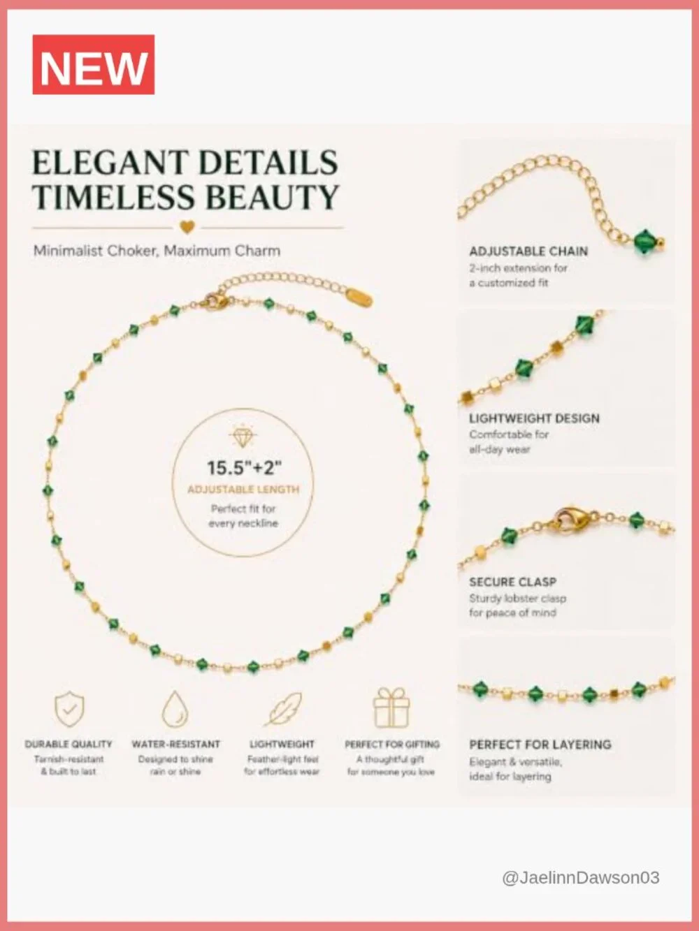 Dainty Heart Crystal Necklace - Adjustable Collarbone Choker, Y2K Trendy